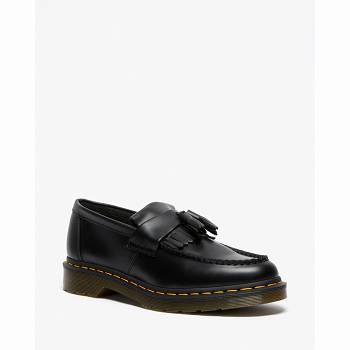 Dr Martens Férfi Adrian Yellow Stitch Bőr Tassel Cipő Fekete